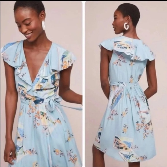 anthropologie rosalia wrap dress